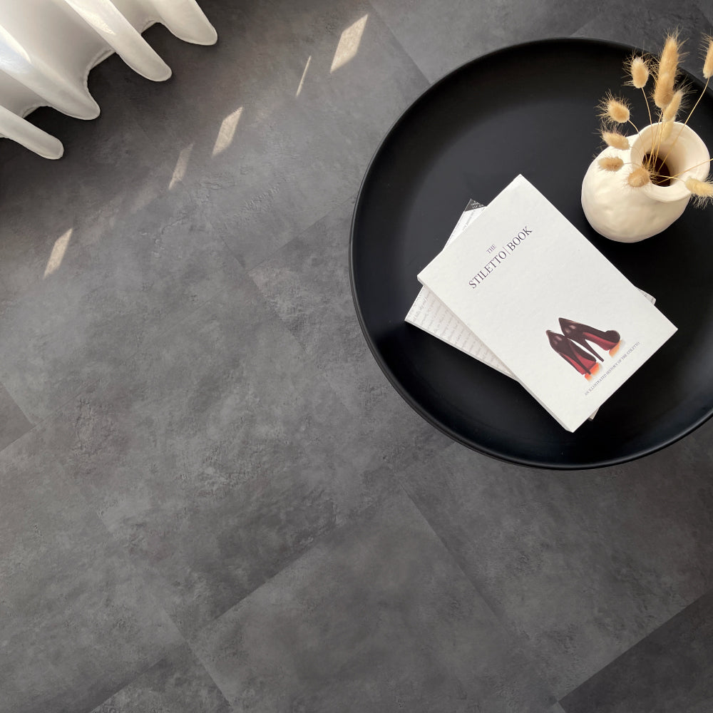 Dark Gray - Realistic Stone Look - QuickFit Vinyl Flooring